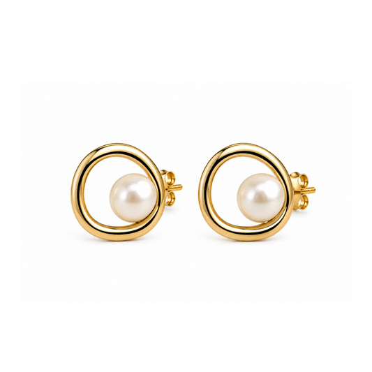 Éclipse Pearl Gold Küpe | EPHECIA