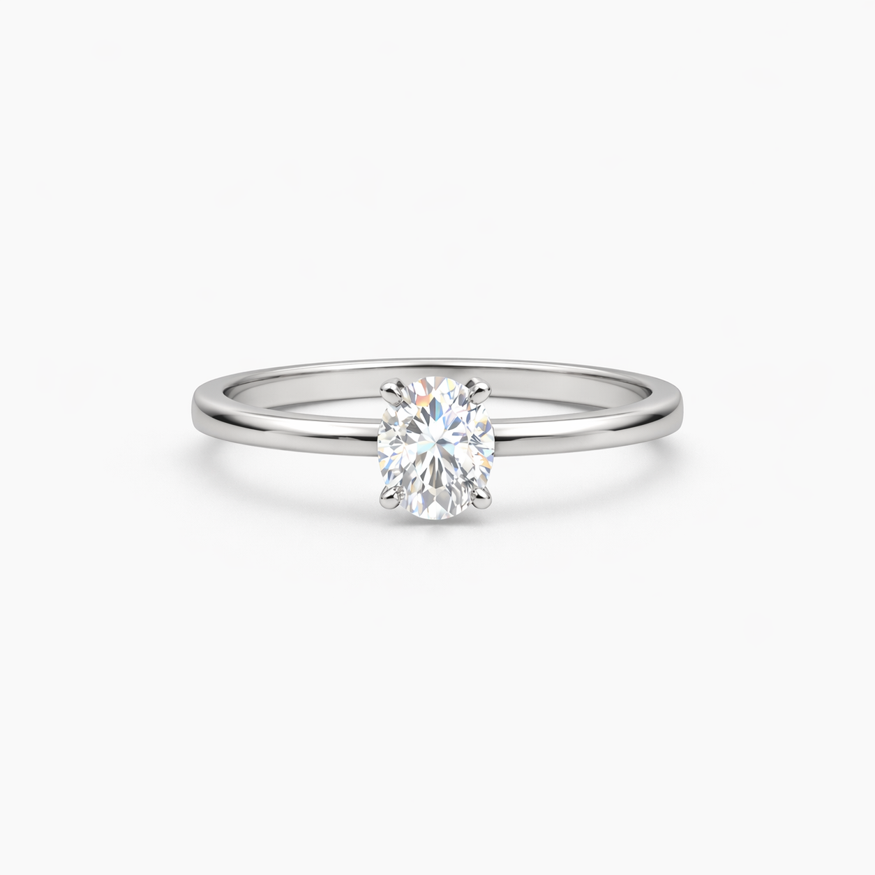 Oval Kesim Solitaire Yüzük | EPHECIA