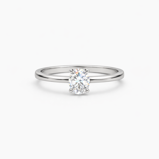 Oval Kesim Solitaire Yüzük | EPHECIA