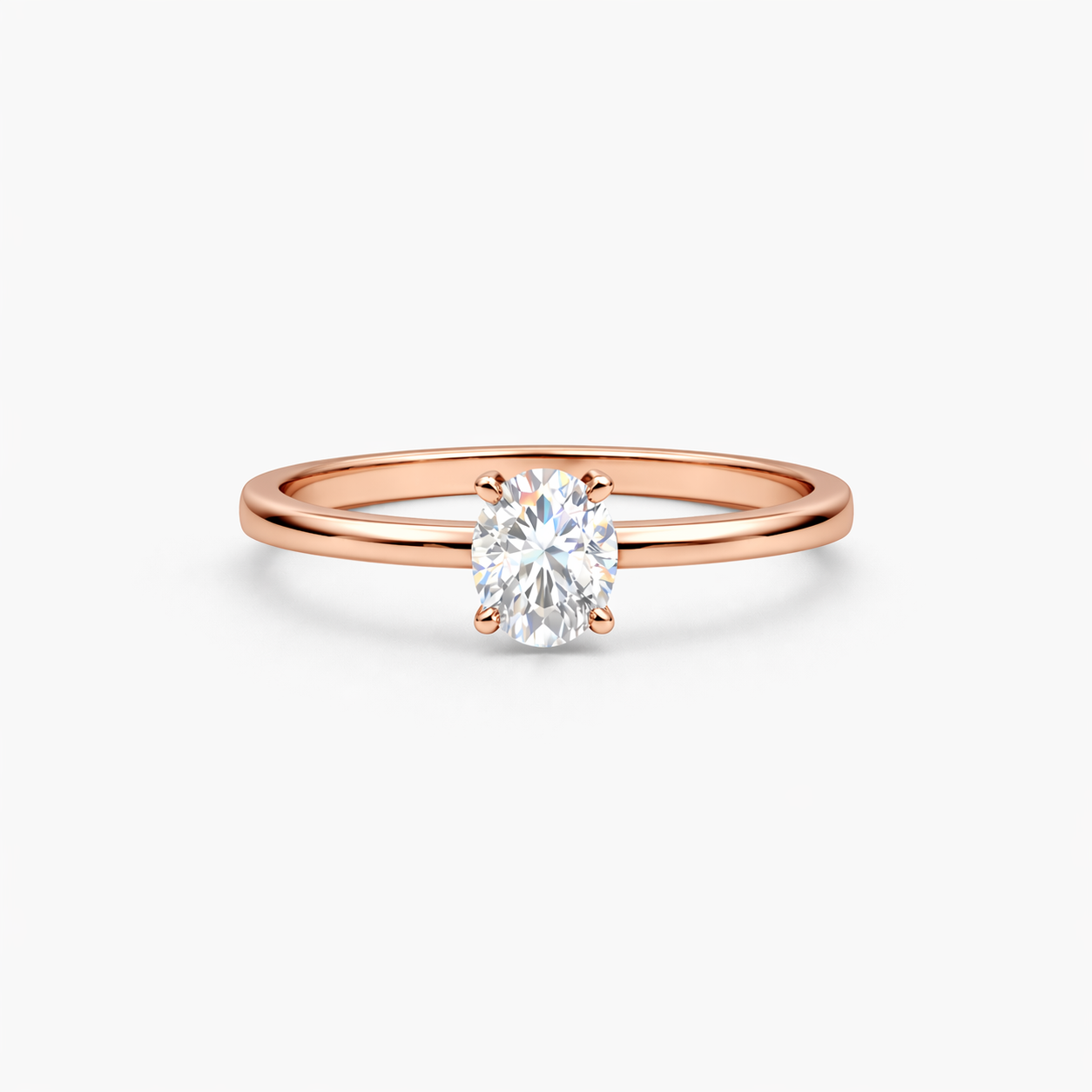 Oval Kesim Solitaire Yüzük | EPHECIA
