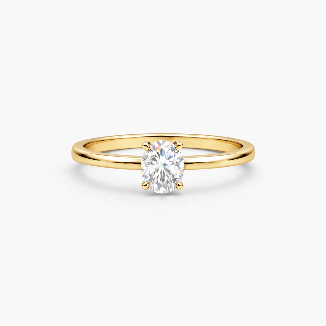 Oval Kesim Solitaire Yüzük | EPHECIA